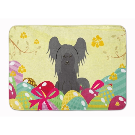 Carolines Treasures Easter Eggs Chinese Crested Black Machine Washable Memory Foam Mat BB6112RUG
